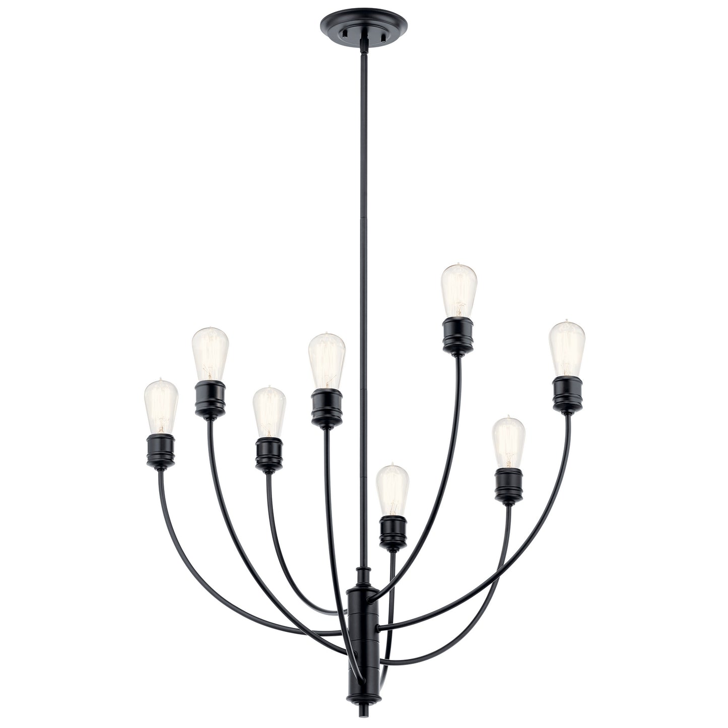 KICHLER 52255BK Hatton Eight Light Chandelier Black