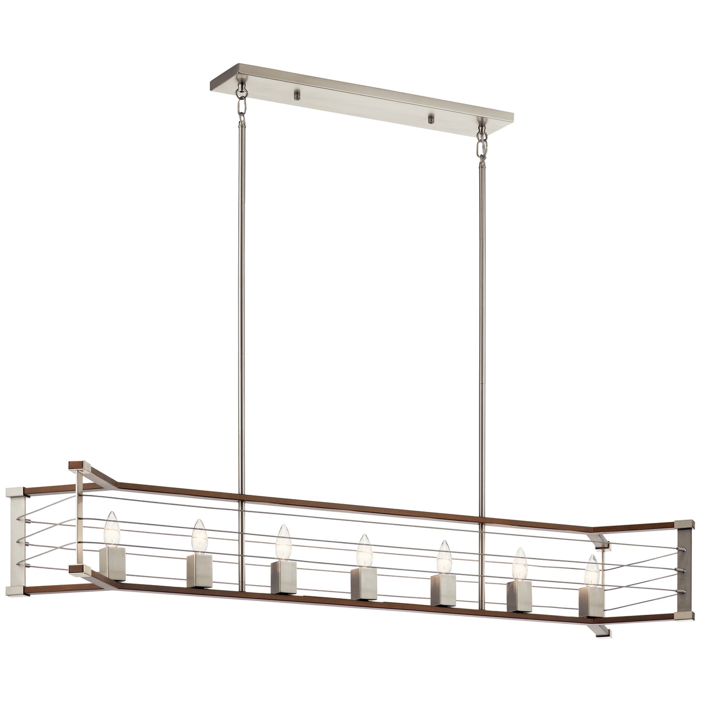 KICHLER 44252Ni Lente Seven Light Linear Chandelier Brushed Nickel