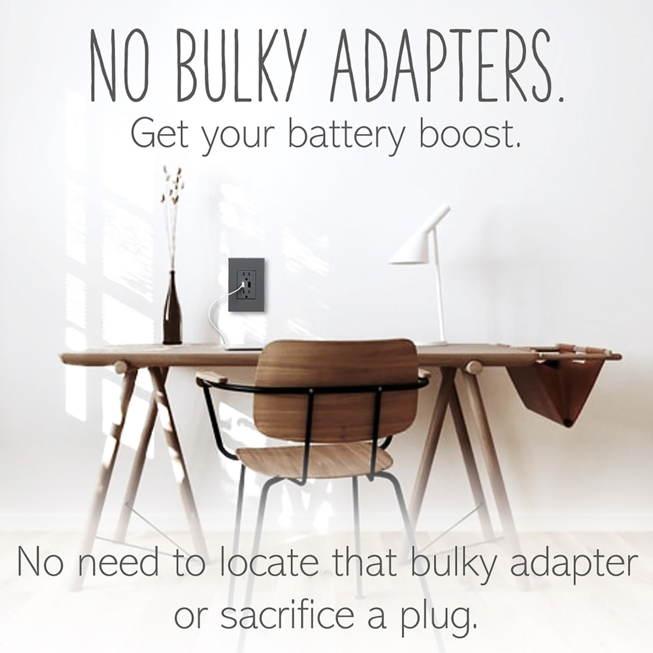 LEGRAND ARTRUSB153M4WP ADORNE Dual-USB Outlet with Magnesium Wall Plate, Magnesium