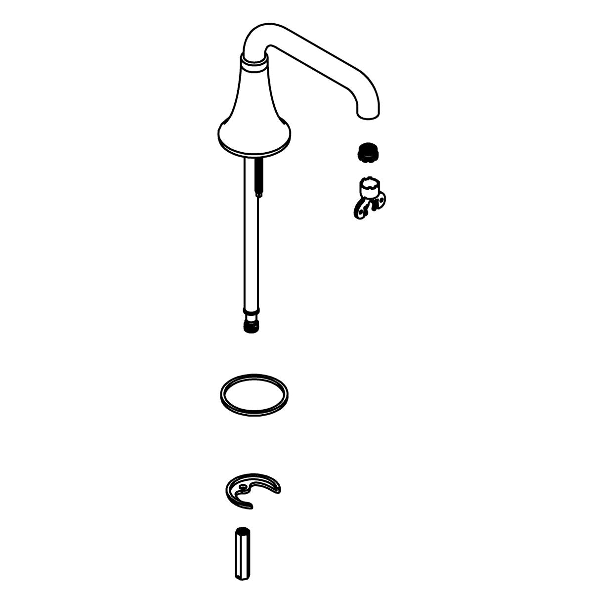 KOHLER Spout Assembly - Polished Chrome with Matte Black, K-1423788-CBL