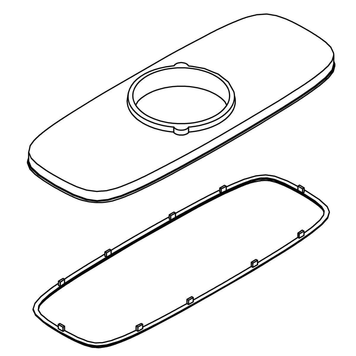 KOHLER Kit, Three Hole Escutcheon - Matte Black, K-1430548-BL