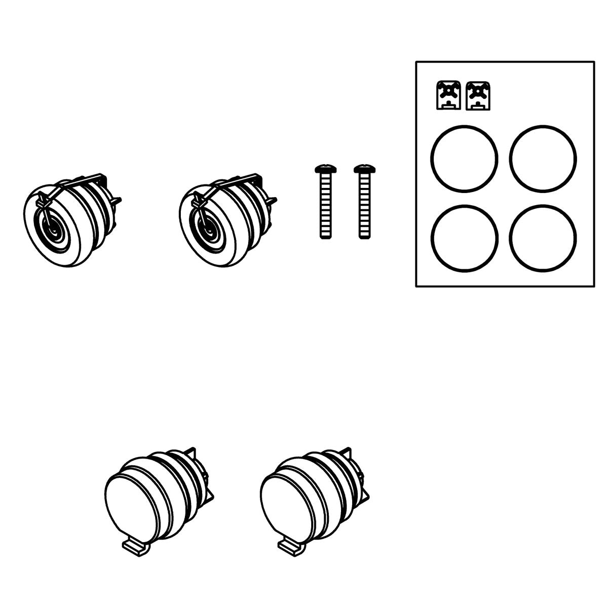 KOHLER Roller Kit+Plastic Parts - Levity - Black, K-1479105-2BL