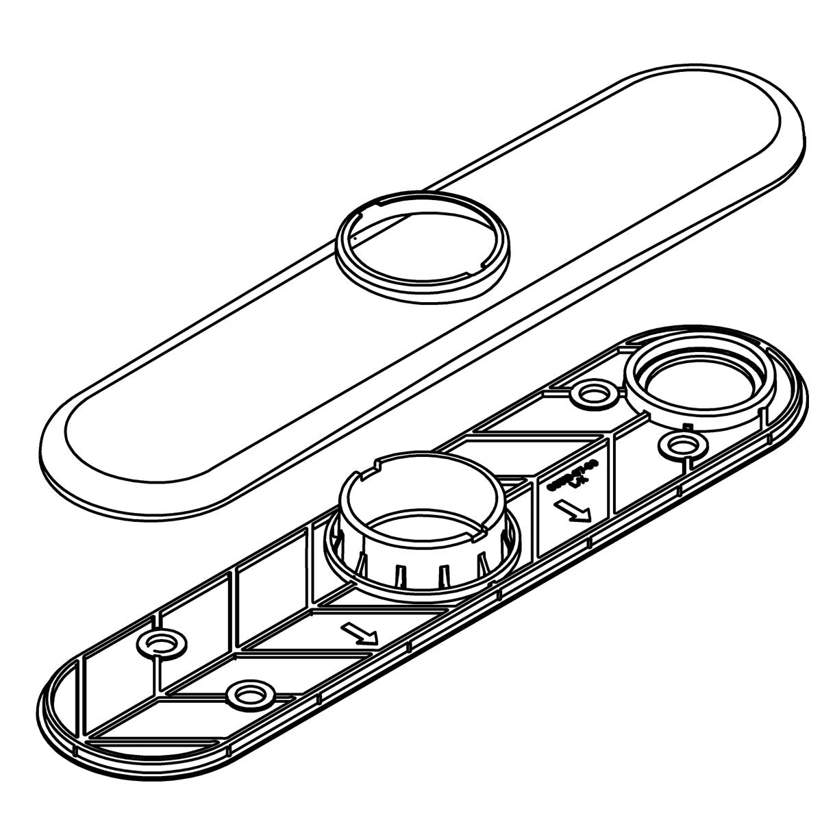 KOHLER Three Hole Escutcheon Kit - Polished Chrome, K-1483382-CP