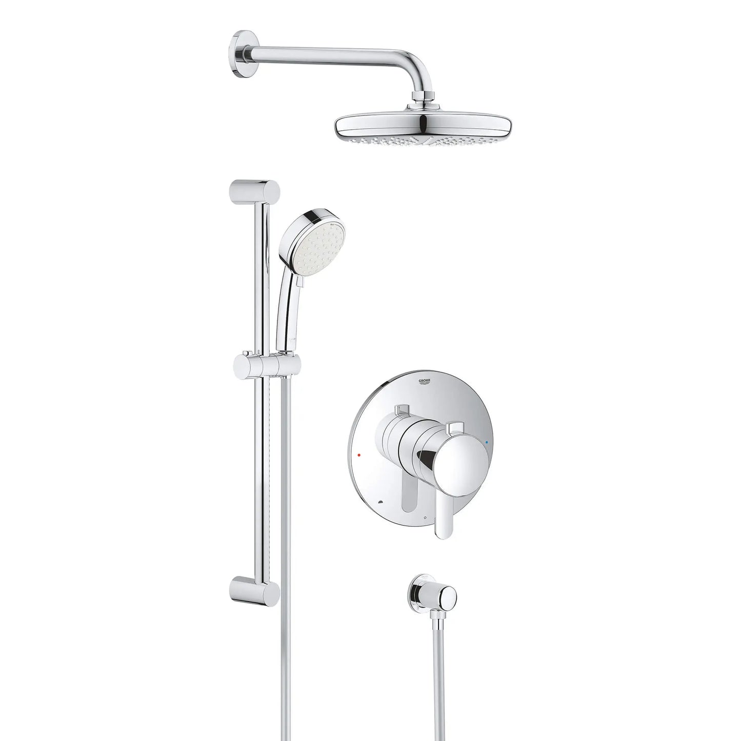 GROHE 35051001 Europlus Pressure Balance Valve Shower Set - Chrome