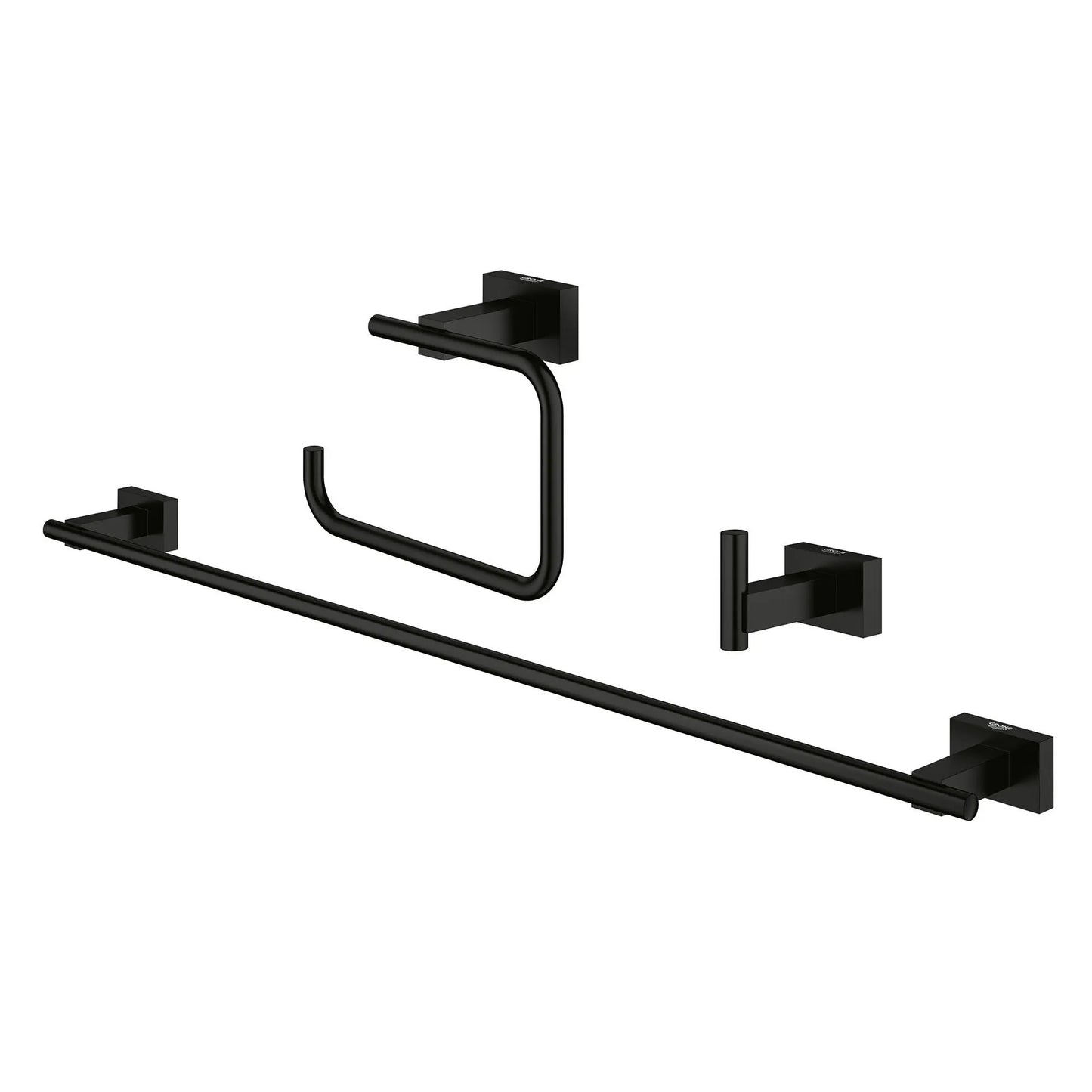 GROHE 407772431 Essentials Cube 3-in-1 Accessory Set - Matte Black