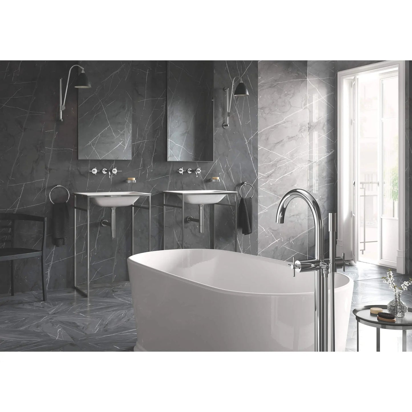 GROHE 40307003 Atrio New 8" Towel Ring - Chrome