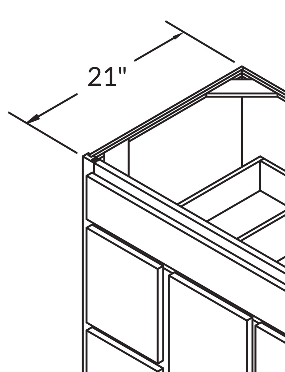 BERTCH VSBD48T-RS-SA-SH EDGEWOOD 48" Vanity Base with 6 Drawer and 2 Door - Alder Shale