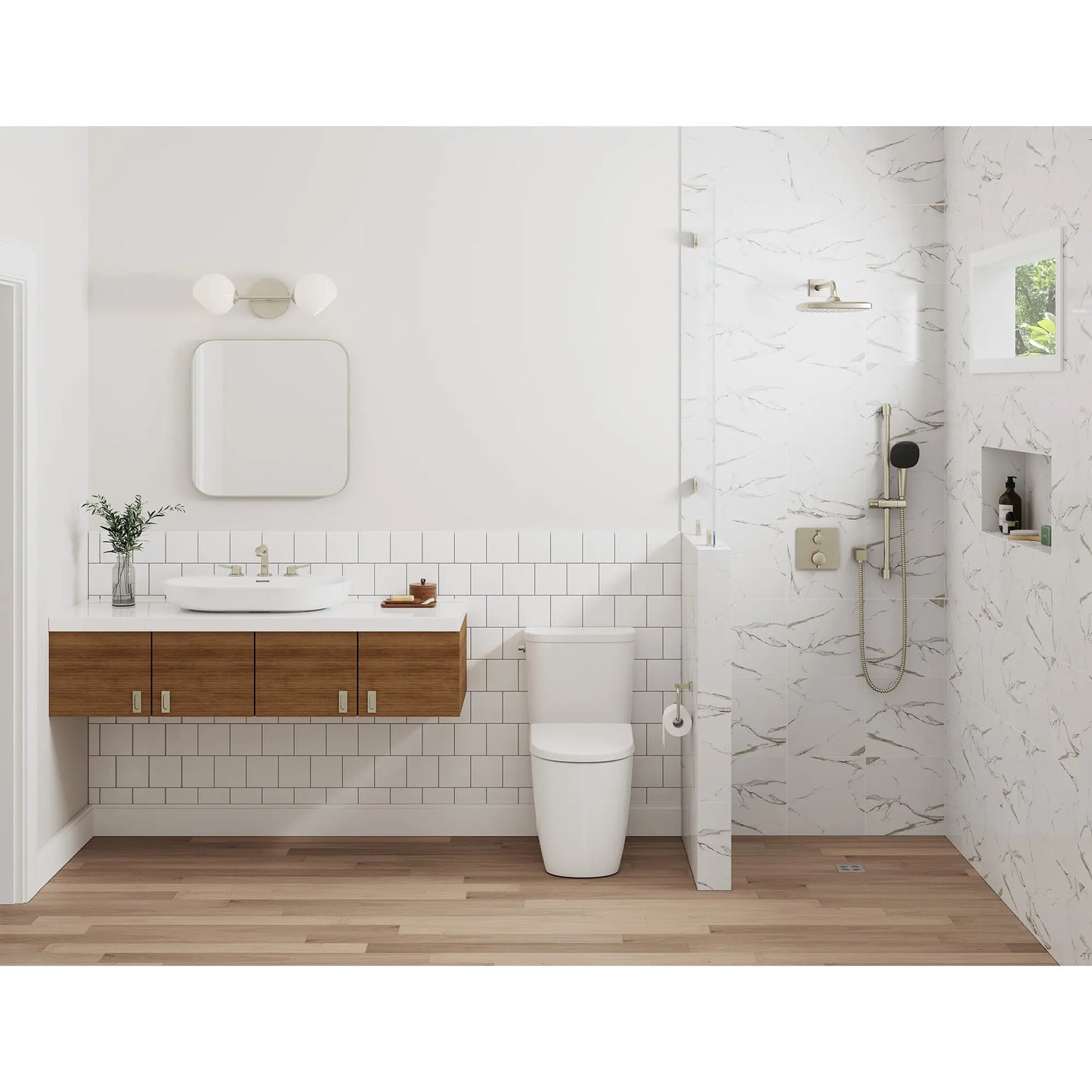 GROHE 26906EN2 Tempesta Square 110 24" Shower Rail Set, 3-Spray, 1.75 GPM - Brushed Nickel