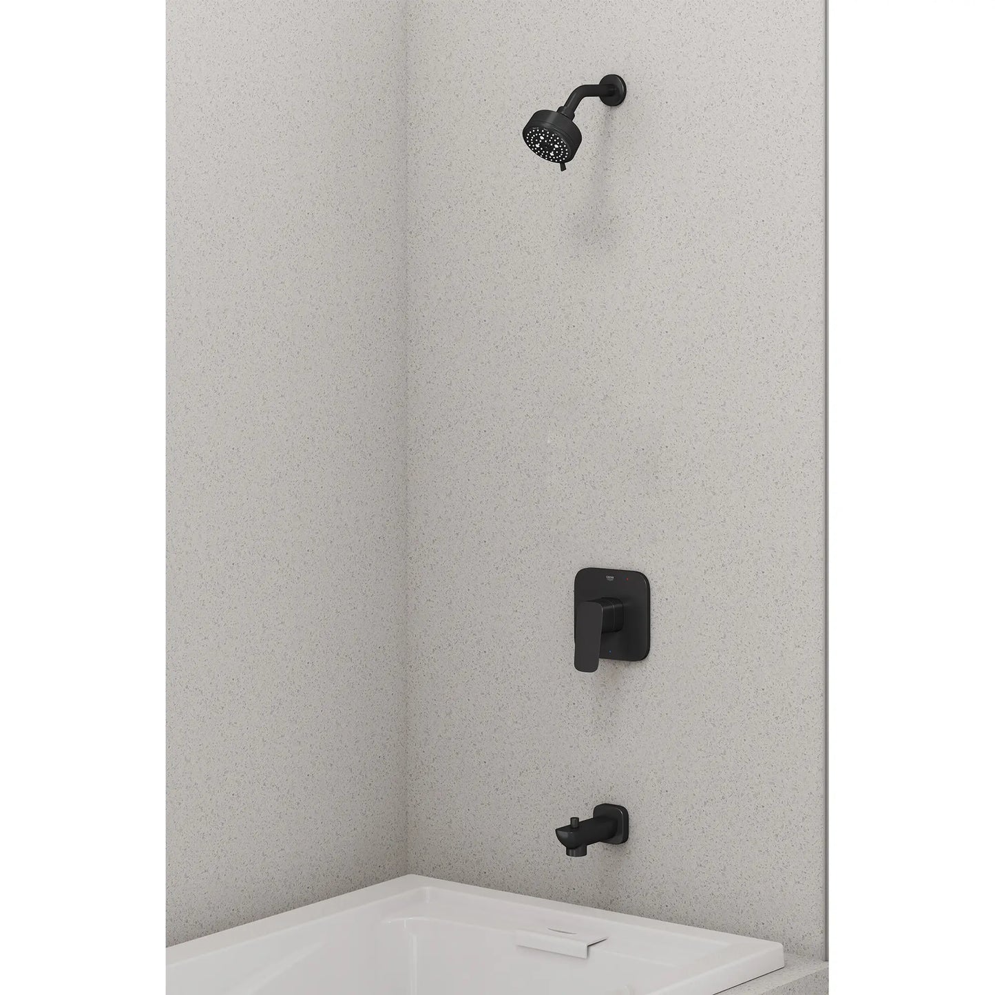 GROHE 1053802430 Cubeo Pressure Balance Valve Tub/Shower Trim Kit - Matte Black