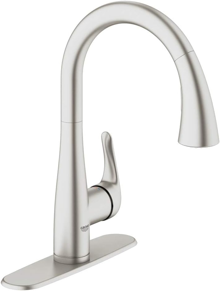 Grohe 30211Dc1 Single-Handle Pull Down Kitchen Faucet Dual Spray 1.75 Gpm - Supersteel