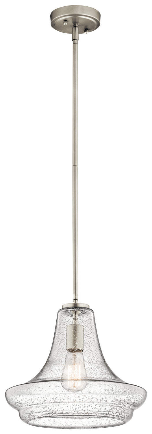 KICHLER 42328Nics Everly One Light Pendant Brushed Nickel