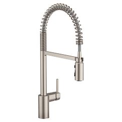 MOEN 5923SRS Align One-Handle Pre-Rinse Spring Pulldown Kitchen Faucet In Spot Resist Stainless