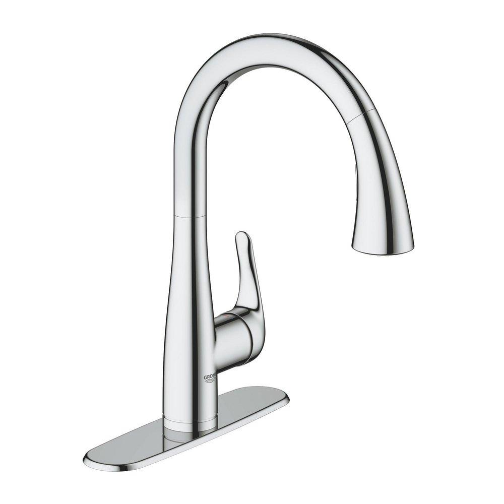 Grohe 30211001 Single-Handle Pull Down Kitchen Faucet Dual Spray 1.75 Gpm - Chrome