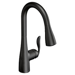MOEN 7594EWBL Arbor One-Handle Pulldown Kitchen Faucet In Matte Black