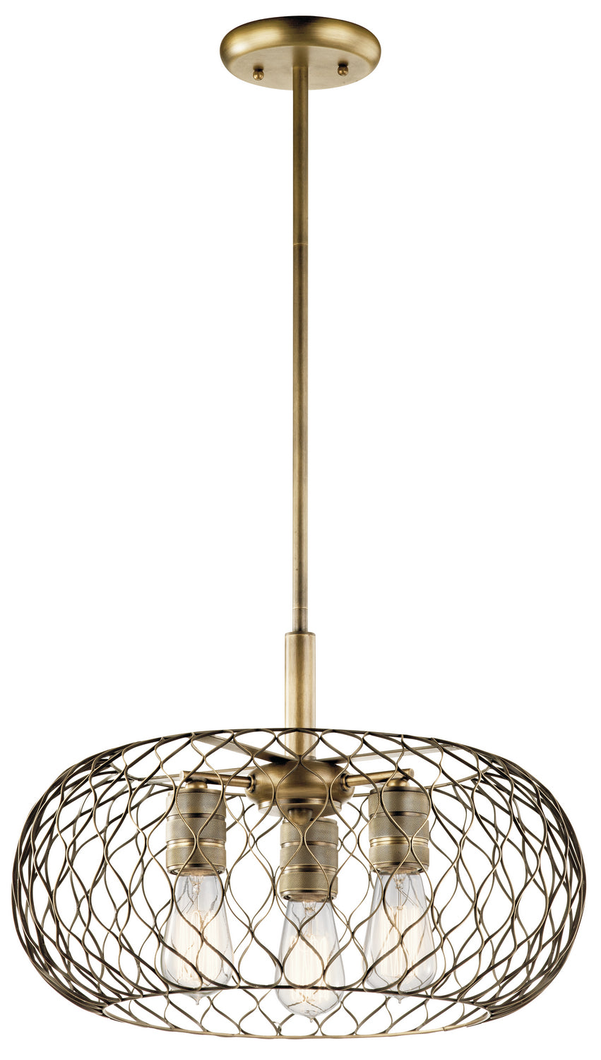 KICHLER 43958Nbr Devin Three Light Pendant Natural Brass
