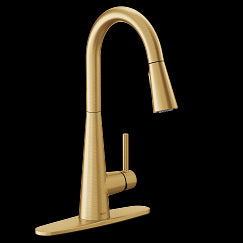 MOEN 7864BG Sleek One-Handle Pulldown Kitchen Faucet In Brushed Gold