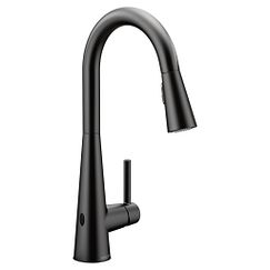 MOEN 7864EWBL Sleek One-Handle Pulldown Kitchen Faucet - Matte Black