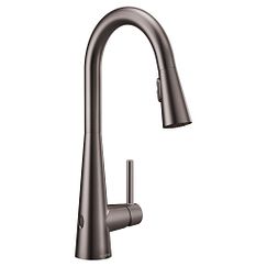 MOEN 7864EWBLS Sleek One-Handle Pulldown Kitchen Faucet In Black Stainless