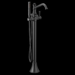 MOEN 9025BL Belfield One-Handle Tub Filler Includes Hand Shower In Matte Black