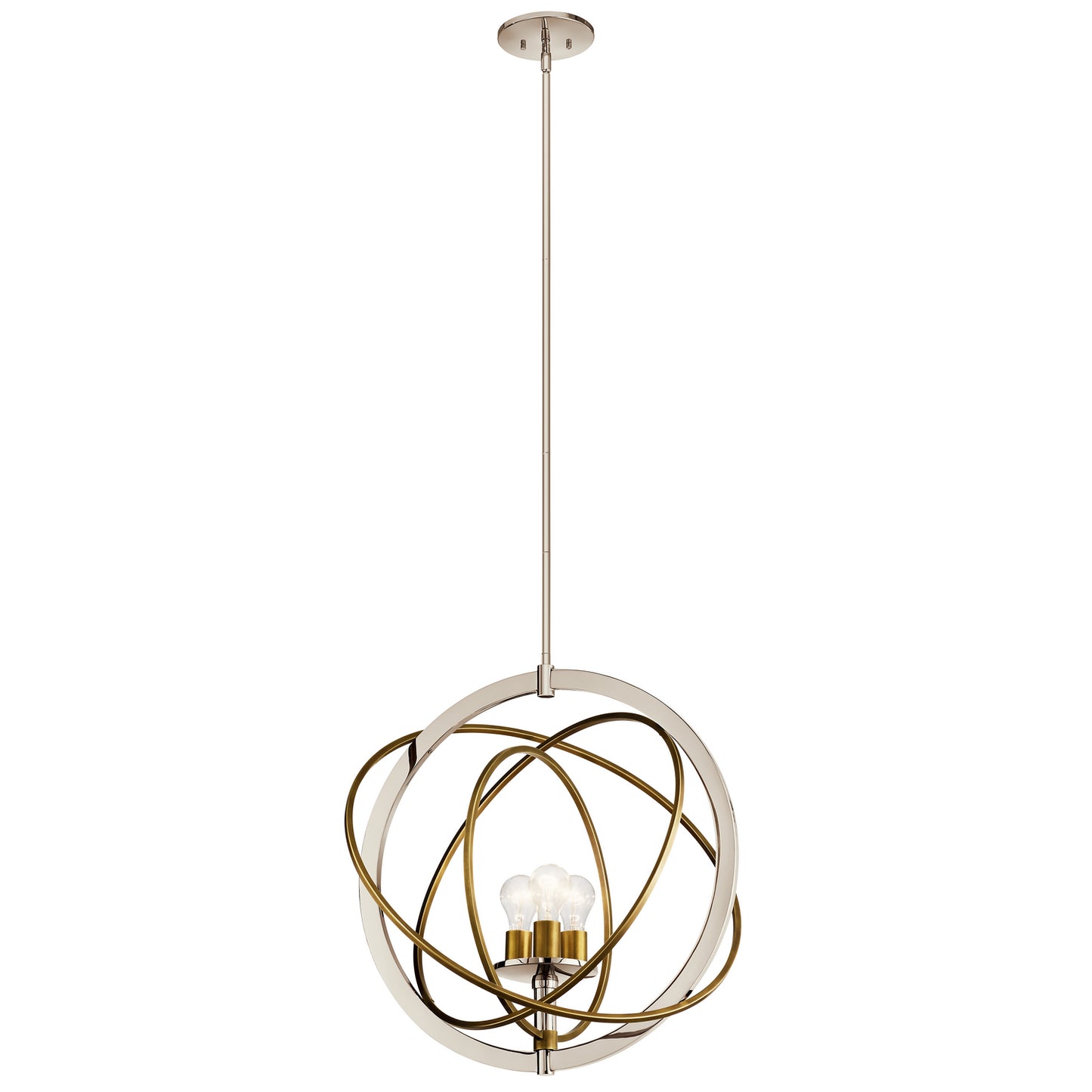 KICHLER 44202Pn Ibis Three Light Pendant Polished Nickel