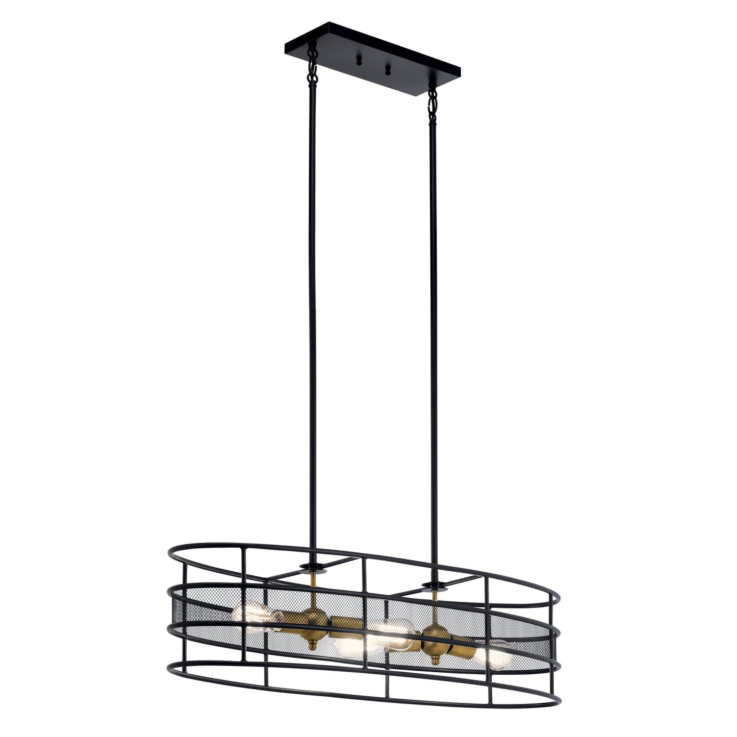 KICHLER 43595Bk Piston Four Light Chandelier Black