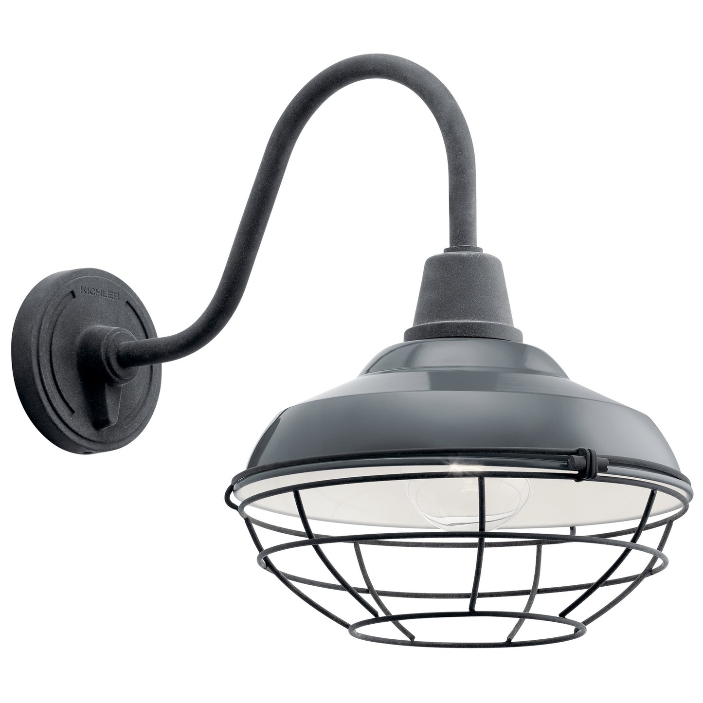 KICHLER 49990GG Pier One Light Outdoor Wall Mount Gloss Grey