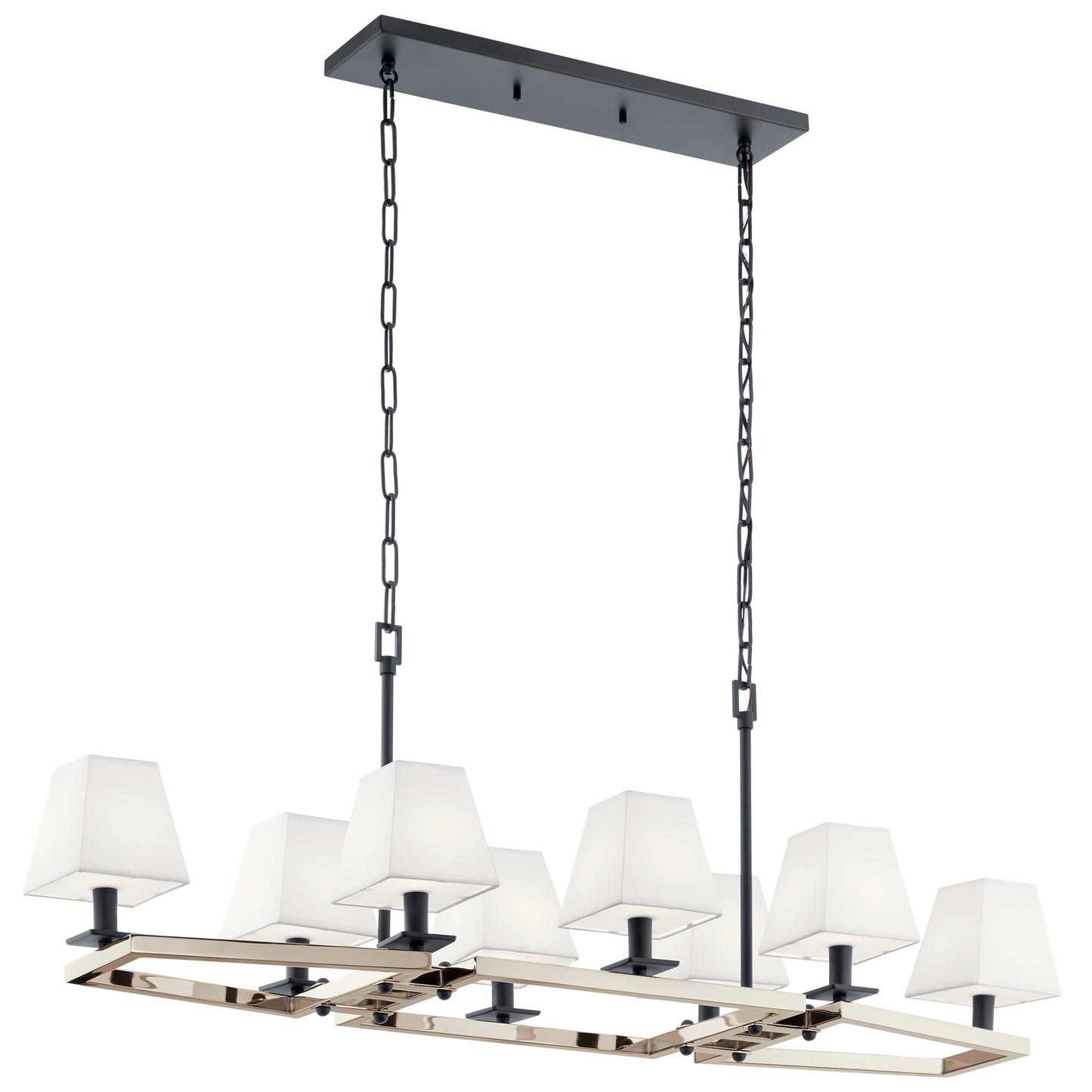 KICHLER 44023Pn Dancar Eight Light Linear Chandelier Polished Nickel