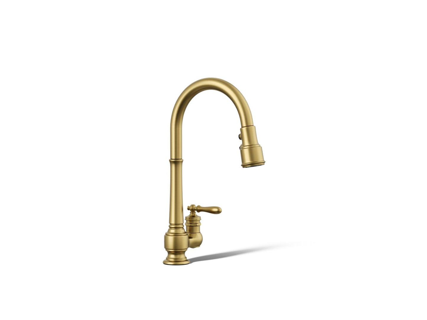 KOHLER K-99260-2MB Artifacts Pull-down kitchen sink faucet with three-function sprayhead - Vibrant Brushed Moderne Brass