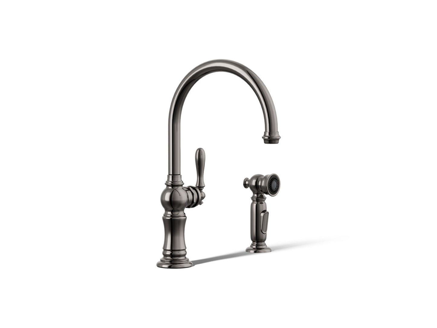 KOHLER K-99262-TT Artifacts Single-handle kitchen sink faucet with two-function sprayhead - Vibrant Titanium