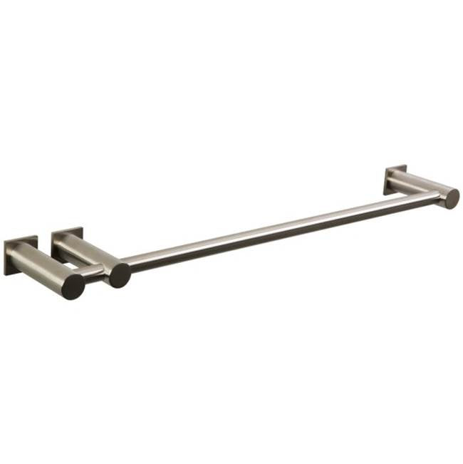 ARTOS LT24BN Loft 18" Double Post Towel Bar RND + SQU Escutcheon Brushed Nickel