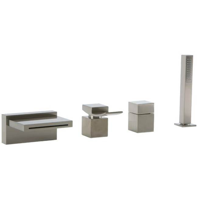 ARTOS F202-2BN Quarto 4-Hole Deck Mount Tub Filler, Lever Control, Brushed Nickel