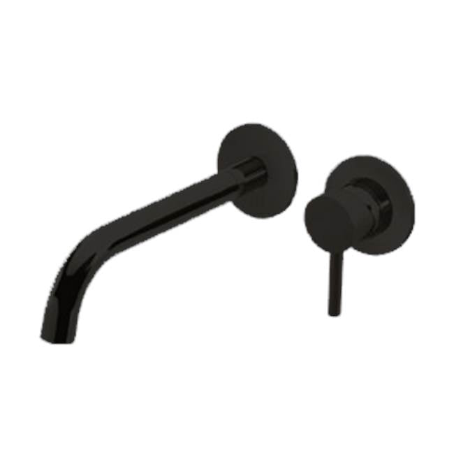 ARTOS F501-9-1BK Round In-Wall Single Handle Lavatory Faucet with Extended Spout Matte Black