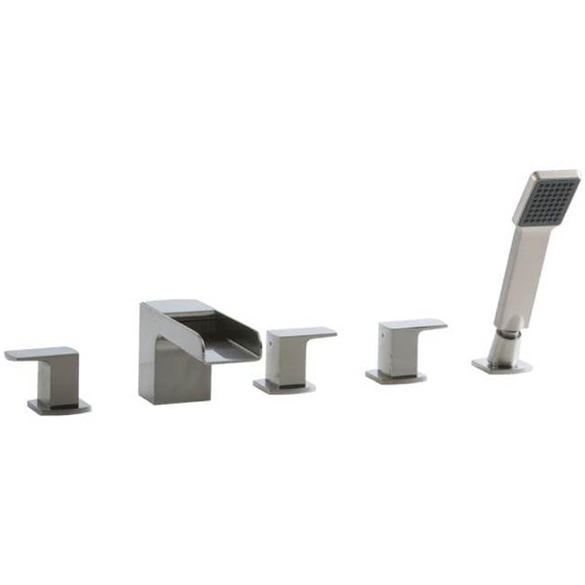 ARTOS F802-4BN Kascade 5 Hole Deck Mount Tub Filler Brushed Nickel