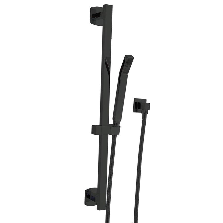 ARTOS F907-41BK Milan Flexible Hose Shower Kit with Slide Bar and Separate Water Outlet, Black