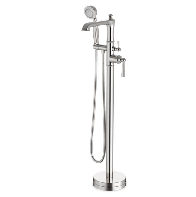 ARTOS FS511TKBN Classic Floor Mount Tub Filler Trim Kit with Hand Held Shower Brushed Nickel