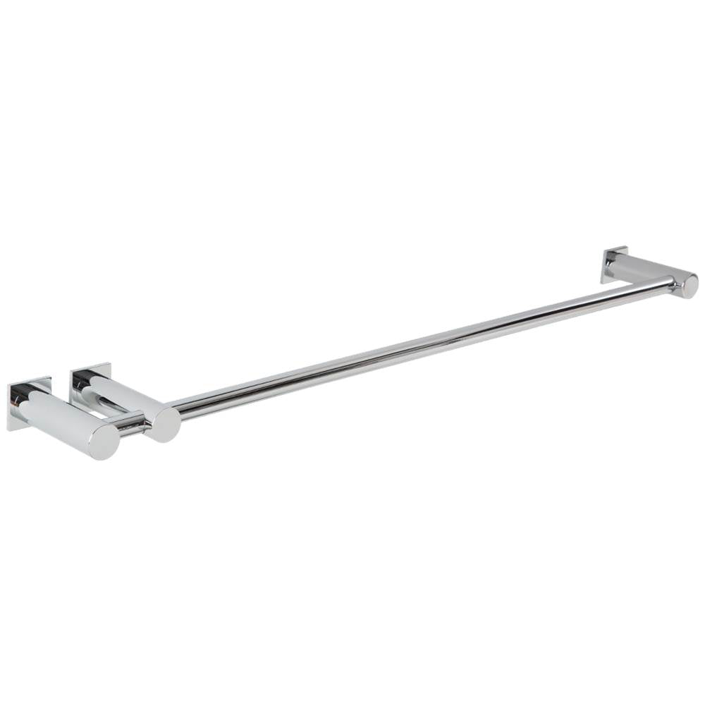 ARTOS LT25CH Loft 24" Double Post Towel Bar RND + SQU Escutcheon Chrome
