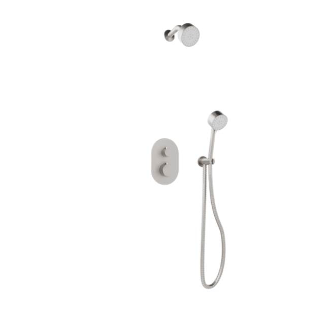 ARTOS TS081BN Trova Round Thermostatic Shower Trim Kit with Hand Held Shower Brushed Nickel