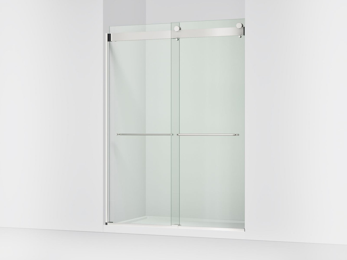 KOHLER K-CA33777-10L-SHP Stoneridge 54"-60" W x 80-1/4" H bypass shower door with 3/8"-thick Crystal Clear glass - Bright Polished Silver