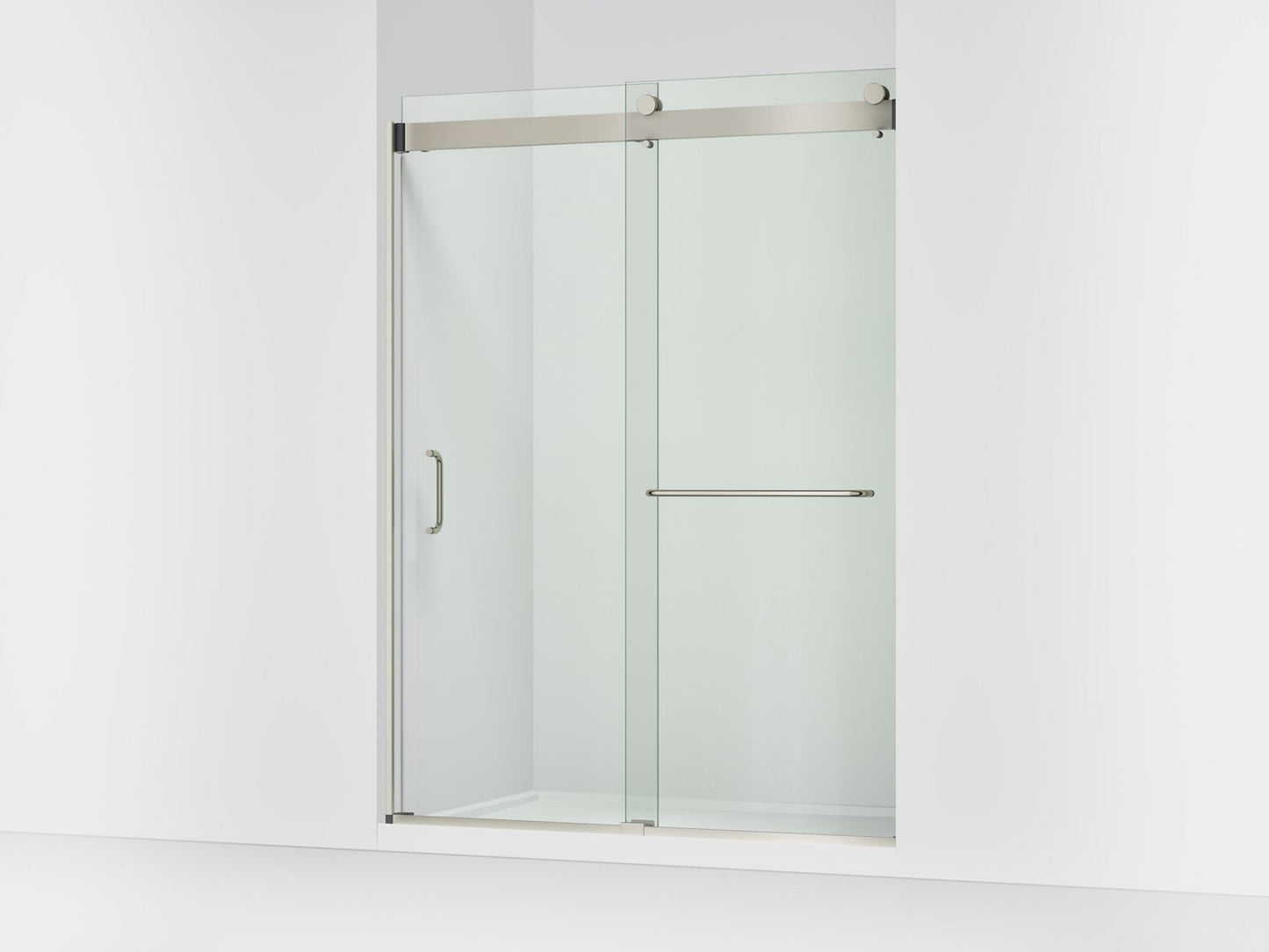 KOHLER K-CA33781-10L-BNK Stoneridge 54"-60" W x 80-1/4" H bypass shower door with 3/8"-thick Crystal Clear glass - Anodized Brushed Nickel