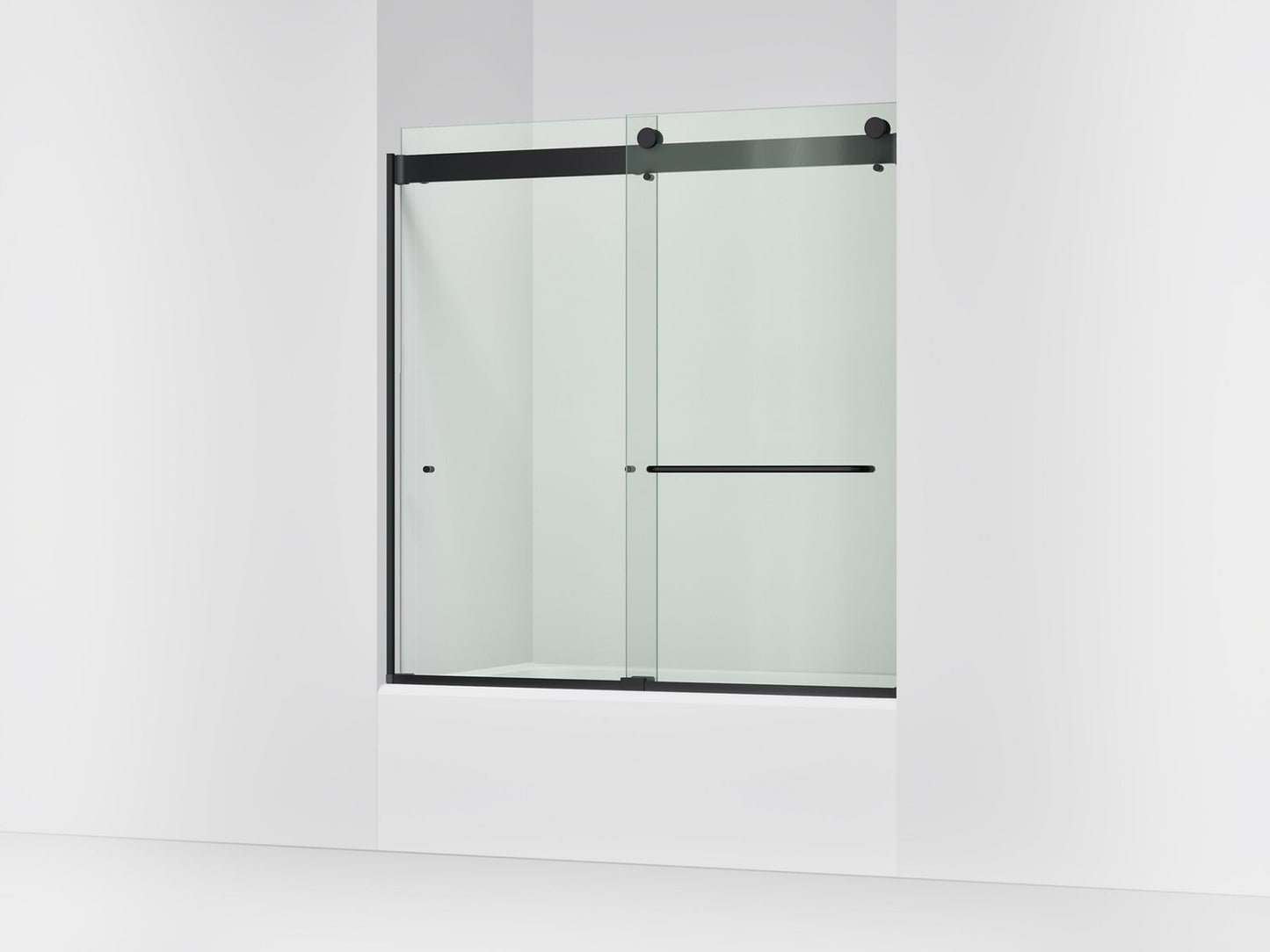 KOHLER K-CA33782-10L-BL Stoneridge 54"-60" W x 61-7/16" H bypass bath door with 3/8"-thick Crystal Clear glass - Matte Black