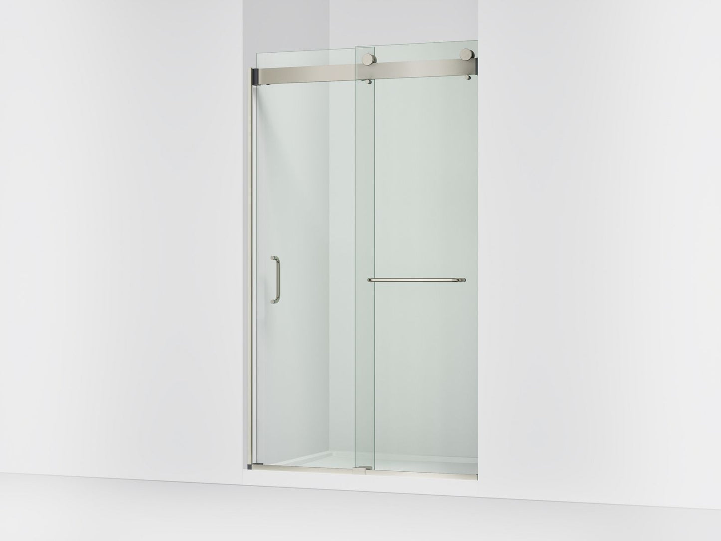 KOHLER K-CA33787-10L-BNK Stoneridge 44"-48" W x 80-1/4" H bypass shower door with 3/8"-thick Crystal Clear glass - Anodized Brushed Nickel