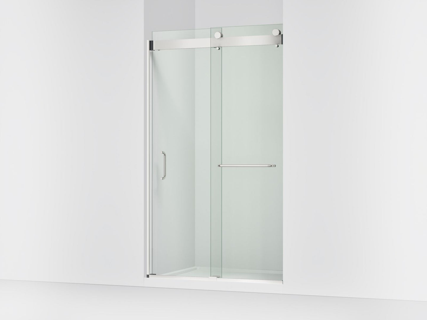 KOHLER K-CA33787-10L-SHP Stoneridge 44"-48" W x 80-1/4" H bypass shower door with 3/8"-thick Crystal Clear glass - Bright Polished Silver