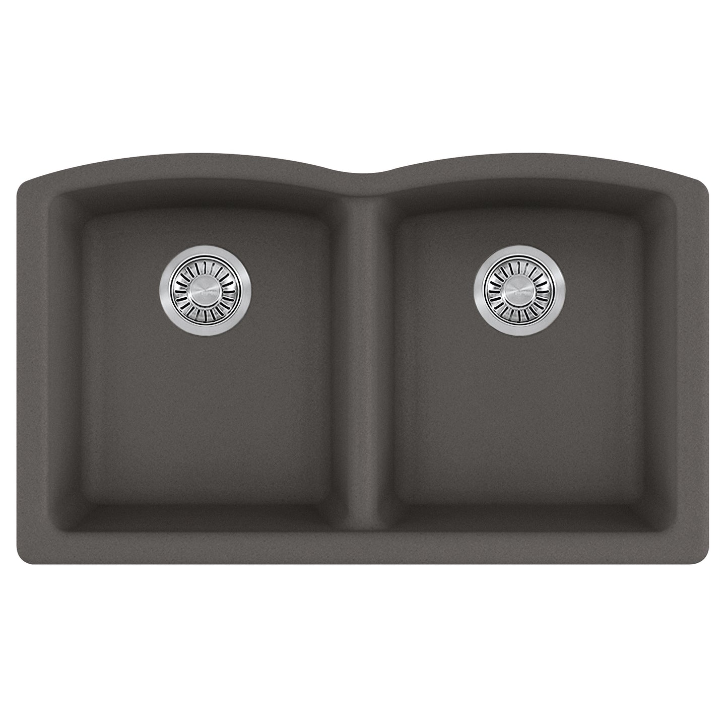 FRANKE ELG120SLG Ellipse 33.0-in. x 19.7-in. Granite Undermount Double Bowl Kitchen Sink in Slate Grey
