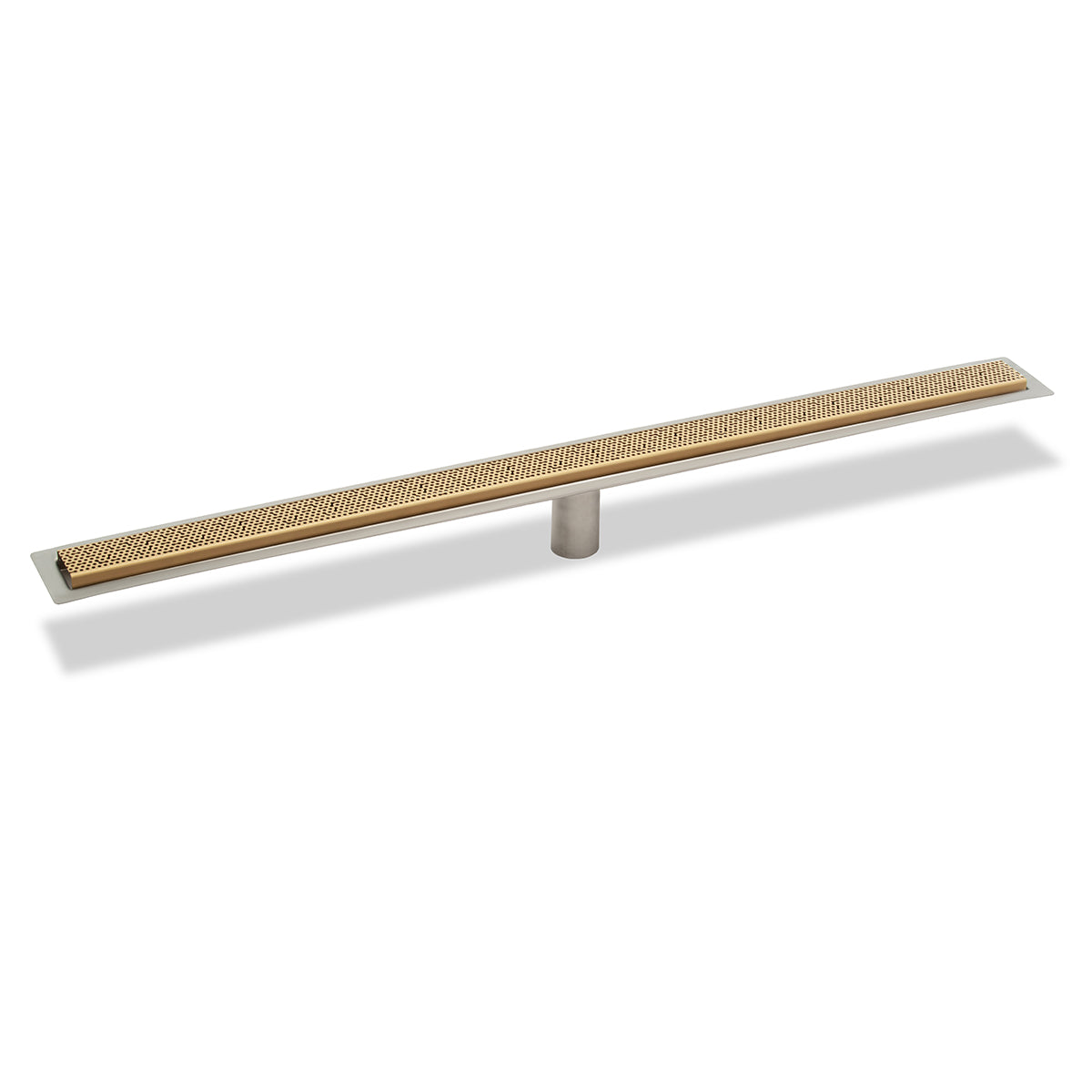 INFINITY DRAIN FFGR 6524 PB FFGR 65 24" FF Series Complete Kit with 2 1/2" Adhesion Style Grate in Polished Brass