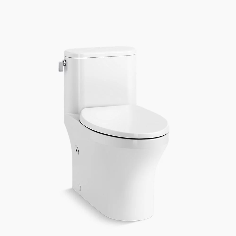 KOHLER Spacity K-28020-0 Spacity One-Piece Compact Elongated Toilet With Skirted Trapway 1.28 Gpf - White