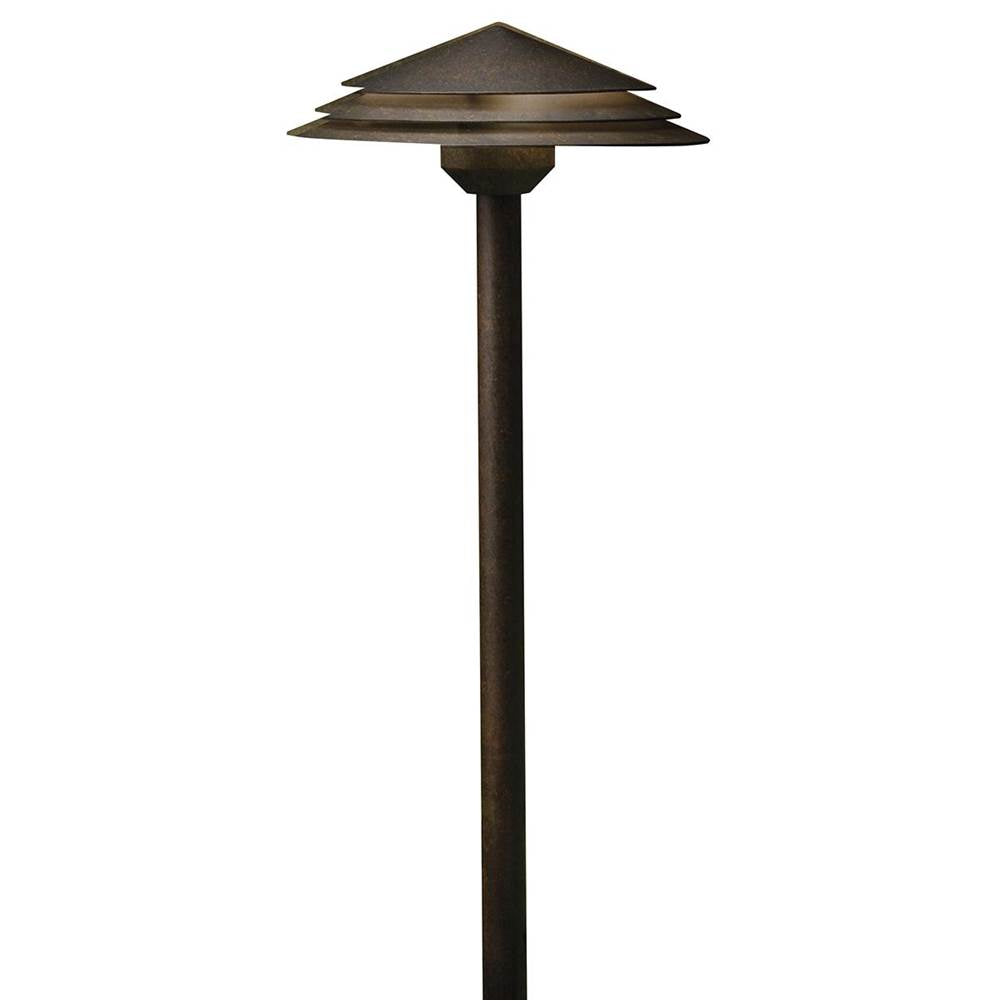 KICHLER 16124AGZ27 Round Tiered 2700K LED Path Light Aged Bronze