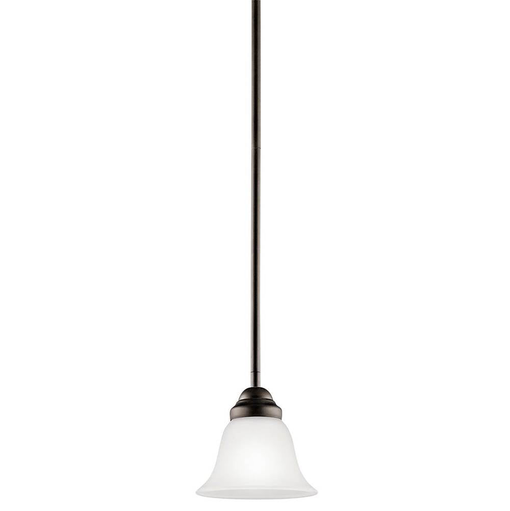 KICHLER 2693OZ Wynberg 6" 1 Light Mini Pendant with Satin Etched Glass in Olde Bronze
