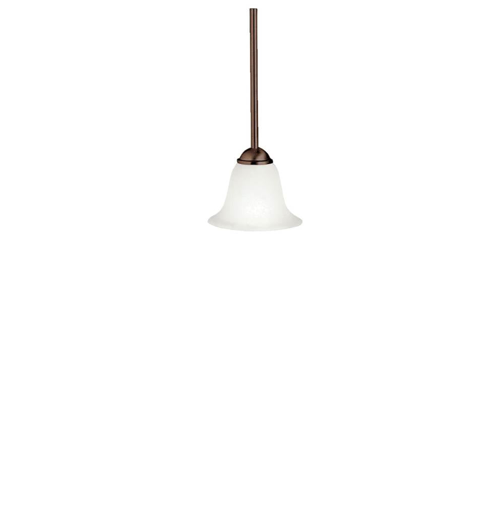 KICHLER 2771TZ Dover 5.5" 1 Light Mini Pendant with Alabaster Swirl Glass in Tannery Bronze