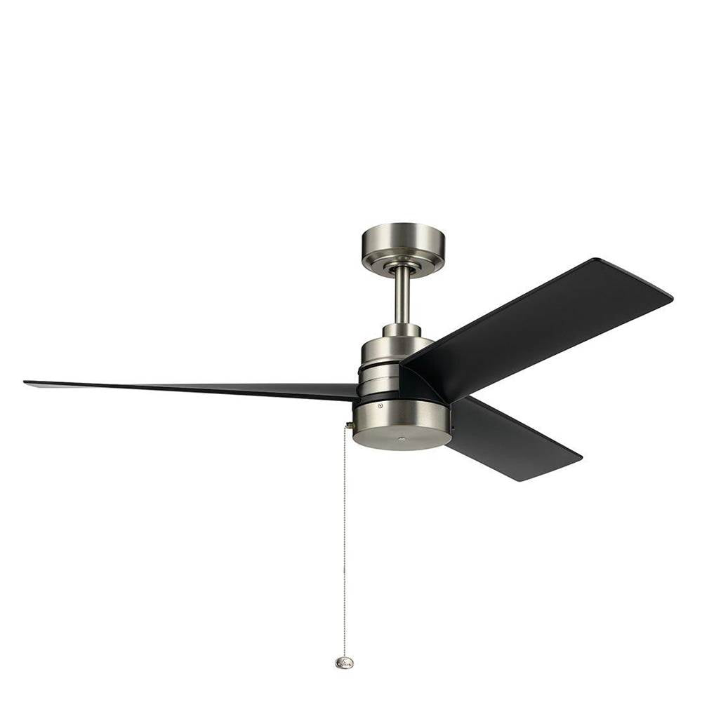 KICHLER 300375NI 52 Inch Spyn Lite Fan in Brushed Nickel with Black Blades
