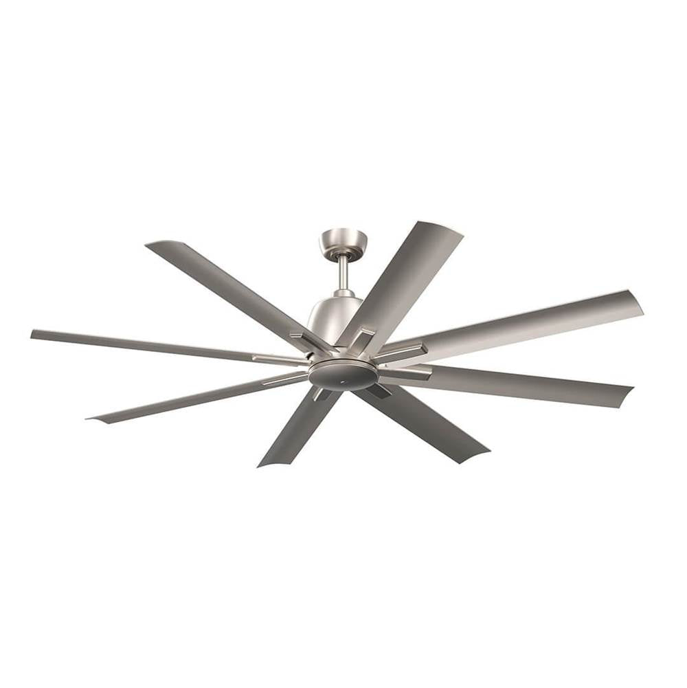 KICHLER 310265NI 65 Inch Breda 8 Blade Ceiling Fan in Brushed Nickel with Brushed Nickel Blades